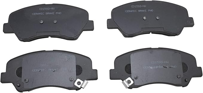 TRQ Front Brake Pads Ceramic Hardware Wear Sensor Compatible with 2012-2017 Hyundai Accent 2012-2017 Kia Rio