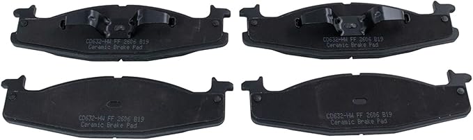 TRQ Front Brake Pads Ceramic Compatible with 1994-1996 Ford Bronco 2003 E-150 Club Wagon 1994-2002 Econoline F-150