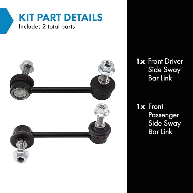TRQ Front Driver and Passenger Side Sway Bar Link Set 2 Piece Compatible with 2009-14 Hyundai Genesis 2012-16 Equus
