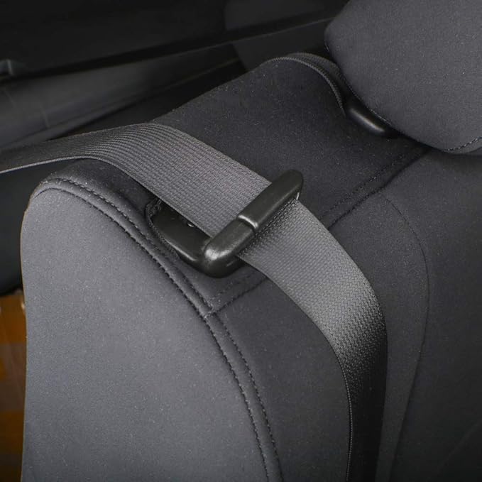 EKR Model S Seat Cover for Tesla Model S 2014 2015 2016(Front Fixed Headrests, Front Full Side Coverage, 3 Rear Headrests) Neoprene Seat Covers Full Set,Car Seat Protector- Neoprene (Black)