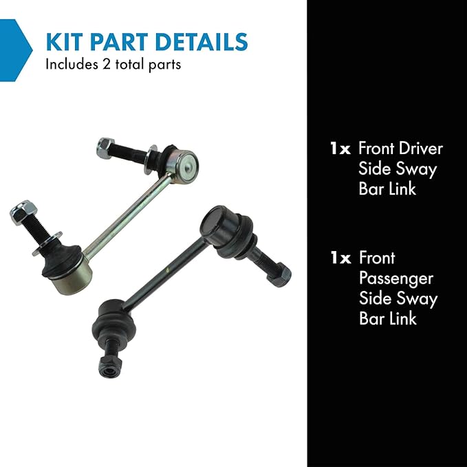 TRQ Front Driver and Passenger Side Sway Bar Link Set 2 Piece Compatible with 2003 Lexus GX470 04-09 GX470 KDSS 03-09 Toyota 4Runner 10-23 4Runner KDSS 07-14 FJ Cruiser