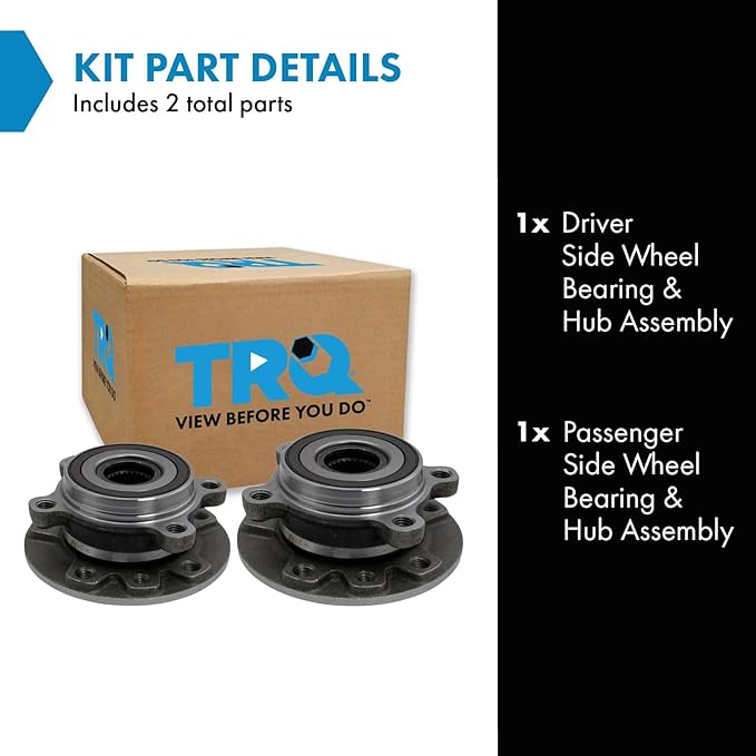 TRQ Left and Right Wheel Bearing and Hub Assembly Set 2 Piece Compatible with 2016-2022 Fiat 500X 2016-2018 500X All Wheel Drive 2015-2021 Jeep Renegade 2015-2021 Renegade All Wheel Drive