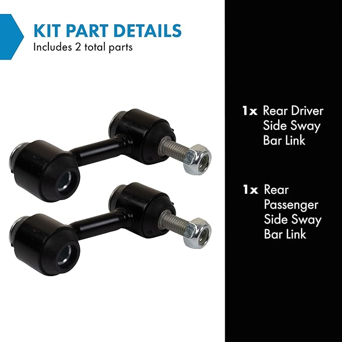 TRQ Rear Sway Bar Stabilizer Link Set Compatible with 2010-2016 Buick LaCrosse 2011-2017 Regal 2014-2020 Chevrolet Impala 2013-2015 Malibu 2016 Malibu Limited 2011 Saab 9-5