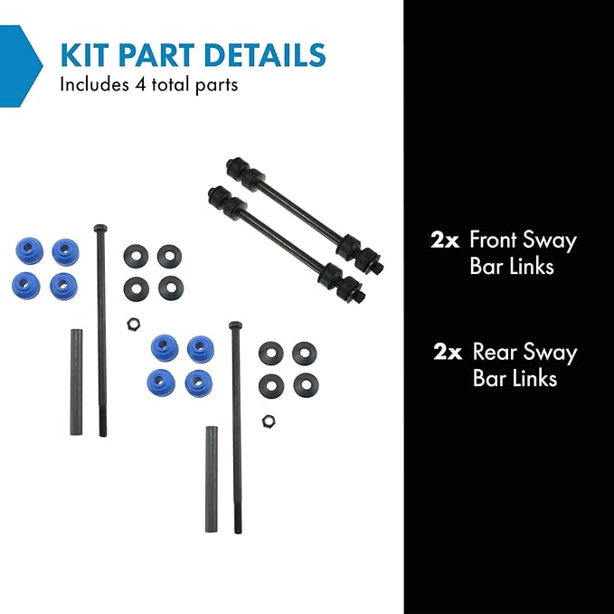 TRQ Front & Rear Sway Bar Stabilizer Link Set Compatible with 2006-2010 Ford Explorer 2007-2010 Explorer Sport Trac Mercury Mountaineer