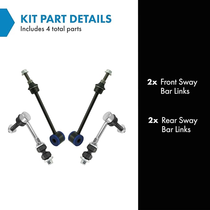 TRQ Sway Bar Stabilizer Link Set Front & Rear Compatible with 06-07 Ram 1500 06 Ram 3500