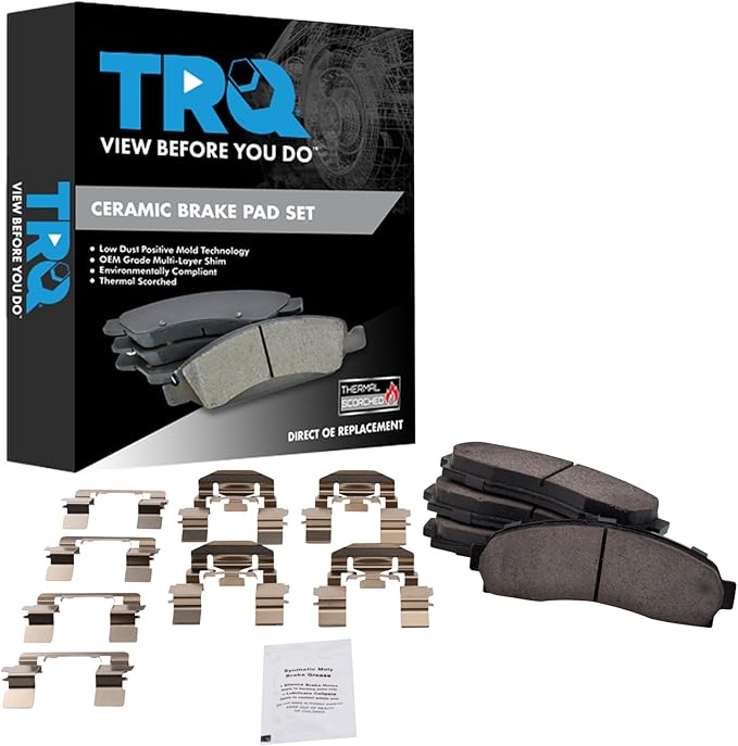 TRQ Front Premium Posi Ceramic Disc Brake Pads Kit for SUV Pickup Truck