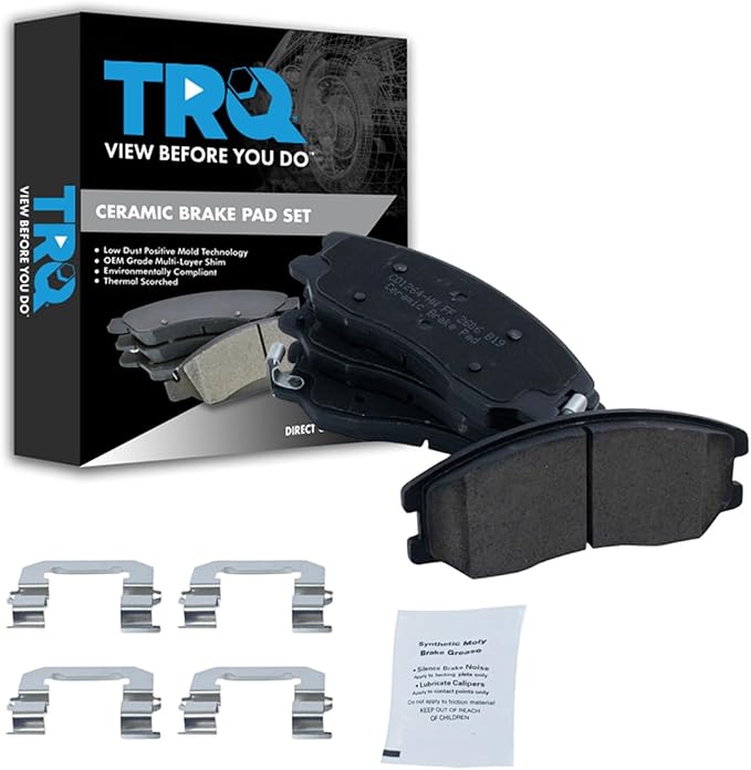 TRQ Front Brake Pads Ceramic Hardware Wear Sensor Compatible with 2012-2015 Chevrolet Captiva Sport 2007-2009 Equinox 2007-2009 Pontiac Torrent 2008-2010 Saturn Vue 2007-2009 Suzuki XL-7