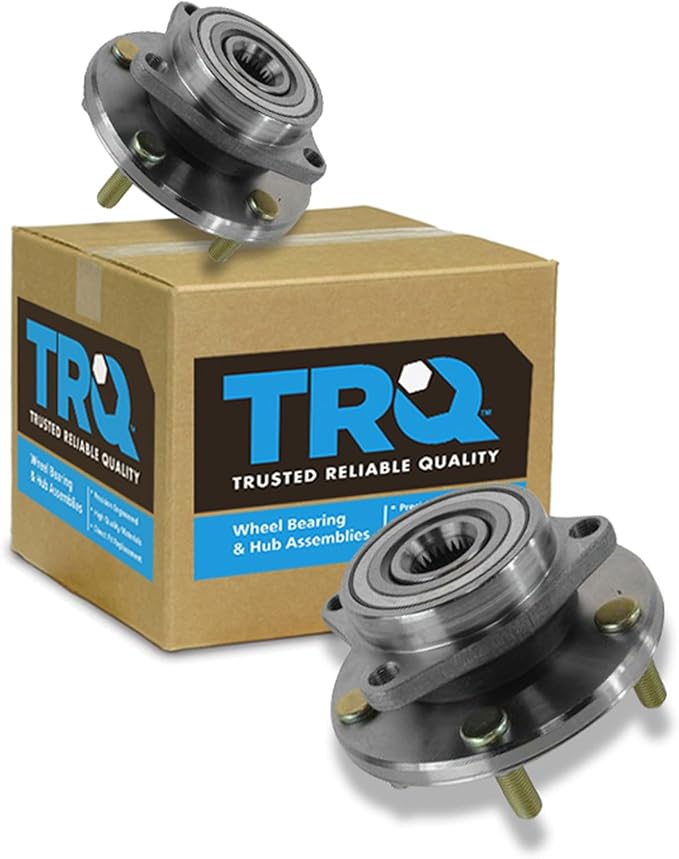 TRQ Front Wheel Bearing and Hub Assembly Set 2 Piece Compatible with 95-05 Mitsubishi Eclipse 99-03 Galant 04-08 Galant ES 96-00 Chrysler Sebring LX 95-00 Dodge Avenger 01-05 Stratus Coupe
