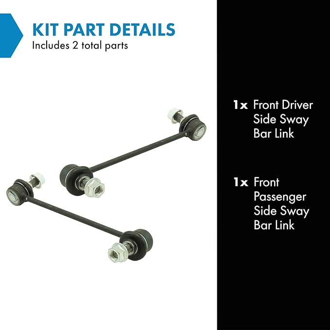 TRQ Front Driver and Passenger Side Sway Bar Link Set 2 Piece Compatible with 2010-2013 Kia Soul