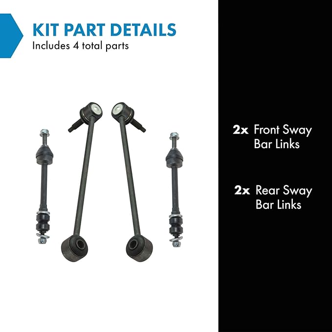 TRQ Front & Rear Sway Bar Stabilizer Link Set Compatible with 2009-2010 Dodge Ram 1500 2011-2018 Ram 1500 2019-2020 1500 Classic
