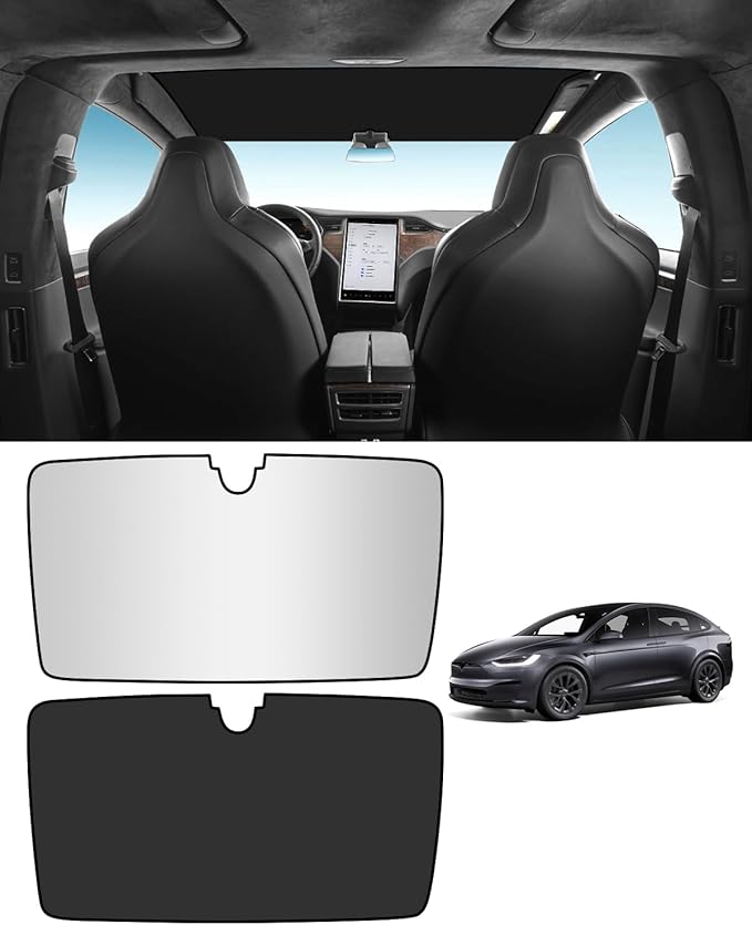 Roof Sunshade, Windshield Sunshade,Rear Windshield Sunshades,Glass Sunroof Shade UV Sun Blocking Heat Shade Comptatible with Tesla Model X