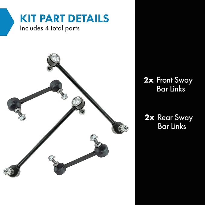 TRQ Front & Rear Sway Bar Stabilizer Link Set Compatible with 2005-2007 Ford Five Hundred Freestyle 2008-2009 Taurus Taurus X Mercury Montego Sable