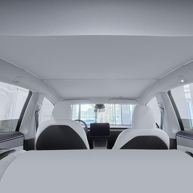VION Tesla 2026-2025 Model Y Roof Sunshades - Precision Fit, No Sagging, Full Blackout (2026-2025 New Model Y)