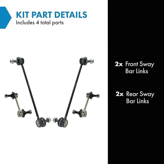 TRQ Sway Bar Stabilizer Link Set Front & Rear Compatible with 10-13 Kizashi