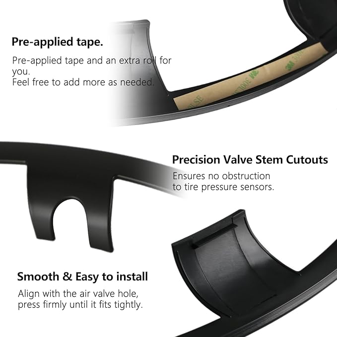 Wheel Rim Protect for Tesla Model Y 21" (2020-2024), Easy-Install Hubcaps Wheel Cover, Scratch-Resistant Car Tire Trim Rings, Stylish Design for Induction Wheels, Matte Black 4Pcs Model Y Accessories