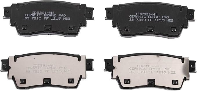 TRQ Rear Ceramic Brake Pad Set Includes Contact Point Grease Compatible with 22-24 Mitsubishi Outlander 22-24 Nissan Pathfinder 22-24 INFINITI QX60 23 Nissan Rogue 21-22 Rogue Front Wheel Drive