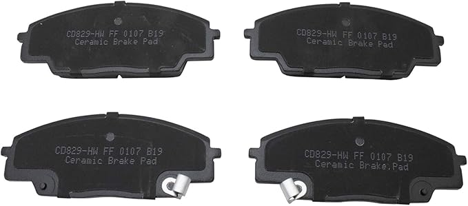 TRQ Front Brake Pads Ceramic Hardware Wear Sensor Compatible with 2002-2006 Acura RSX 2006-2011 Honda Civic 2000-2009 S2000