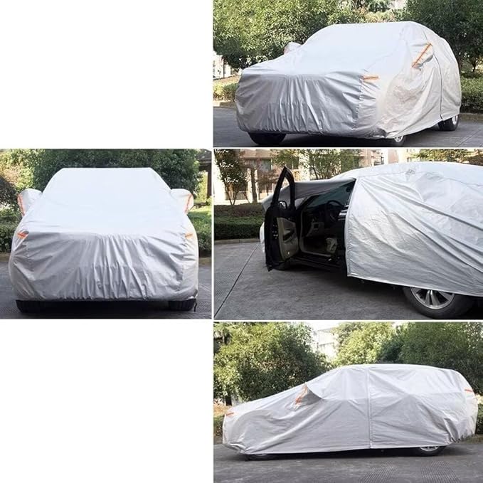 Kayme 6 Layers Hatchback Car Cover Custom Fit for Toyota Yaris (2005-2026), Waterproof All Weather for Automobiles,Rain Sun UV Protection.Silver