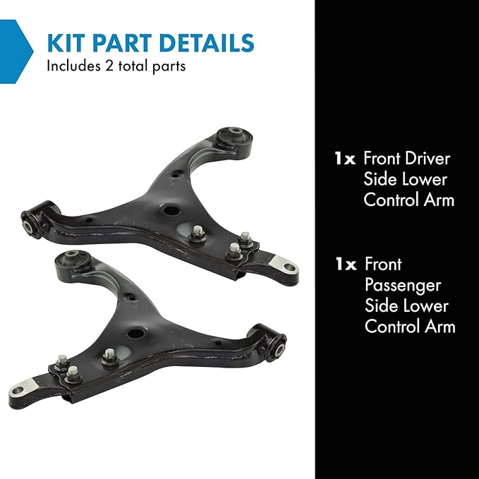 TRQ Front Lower Control Arm Driver and Passenger Side Compatible with 2007-2010 Hyundai Elantra