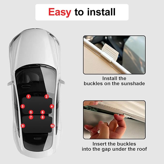Glass Roof Sunshade for Tesla Model 3 2023-2021 Insulation UV Rays Protection Sun Shade for Tesla Model 3 Accessories 2023-2021(Beige)