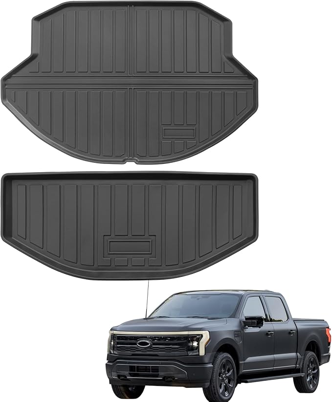 Front Trunk Mat for 2022-2026 Ford F150 Lightning Accessories Front Trunk Liner Upper and Lower Storage Liner Cargo Mat 2 Pcs All Weather TPE Protection Mat (for 2022-2026 Ford F-150 Lightning 2 Pcs)
