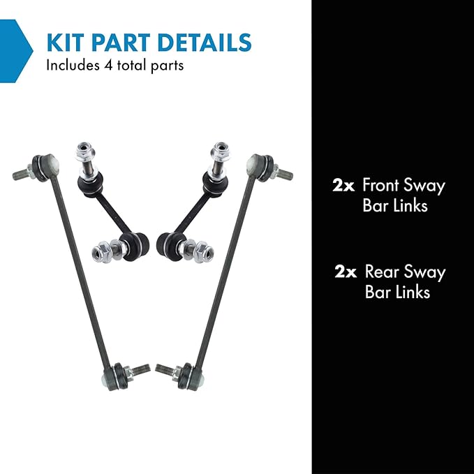 TRQ Front and Rear Sway Bar Link Set 4 Piece Compatible with 2013 Infiniti JX35 2014-2020 Infiniti QX60 2022 QX60 2013-2020 Nissan Pathfinder 2015-2023 Murano