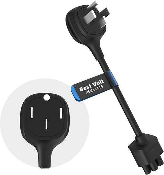 NEMA 14-50 Adapter for Tesla Gen 2/Gen 3 Mobile Charger, 240V 32 Amp Portable Charging Cord, 10 Inch Length (NEMA 14-50)