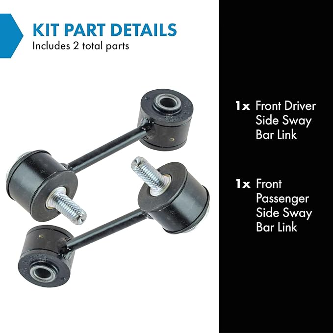 TRQ Front Sway Bar Stabilizer Link Set Compatible with 2000-2001 Volkswagen Beetle 1999-2001 Golf Jetta