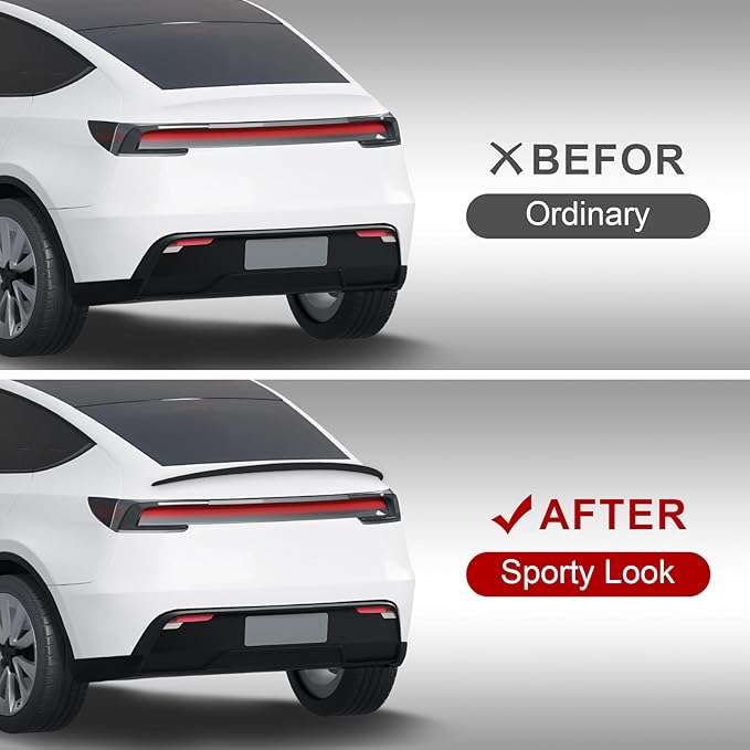 Spoiler Fit for Tesla Model Y Juniper 2025 2026, Upgrade ABS Material Rear Spoiler Wing OEM Rear Trunk Lip, Model Y Juniper Accessories, Matte Black