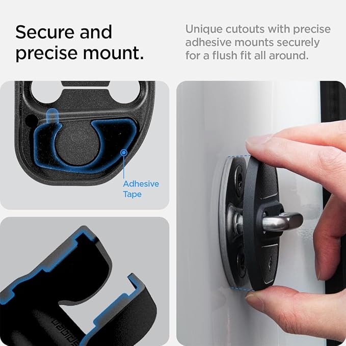 Spigen Door Striker and Hinge Door Lock Cover Protector for All Tesla Model Y (2020-2026) and Model 3 (2017-2026) [For Model Y Juniper and Model 3 Highland (Standard, Premium & Performance) - Set of 4