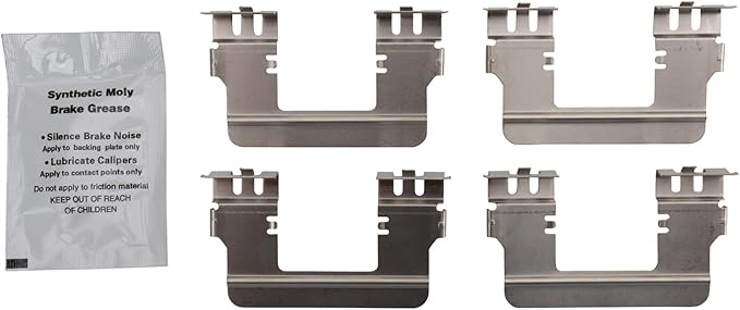 TRQ Rear Brake Pads Ceramic Hardware Wear Sensor Compatible with 2005-2023 Chrysler 300 2005-2008 Magnum 2006-2023 Dodge Charger 2009-2023 Challenger 2014 Avenger