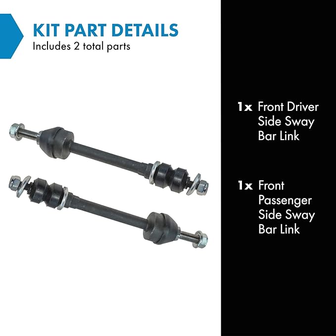 TRQ Front Driver and Passenger Side Sway Bar Link Set 2 Piece Compatible with 19-22 Ram 1500 Classic 14-18 Ram 1500 11-13 Ram 1500 4 Wheel Drive 09-10 Dodge Ram 1500 4 Wheel Drive