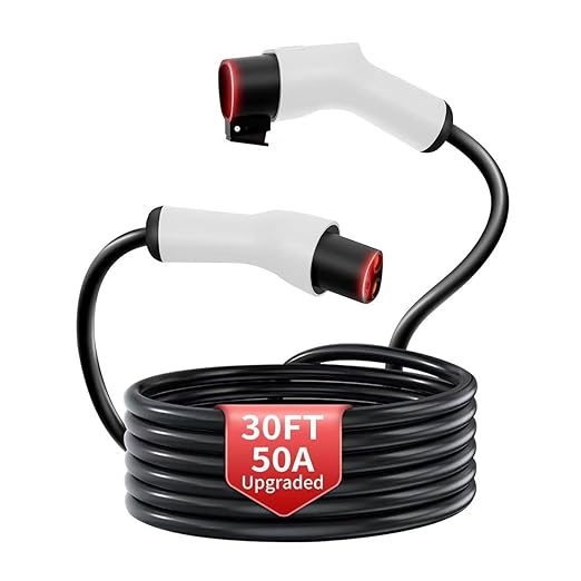 for Tesla Extension Cord 240V, Compatible with Tesla Model X/Y/3/S, 30FT Extra Long Charging Cable for Tesla Home Charging and Mobile Charger(30FT,White)
