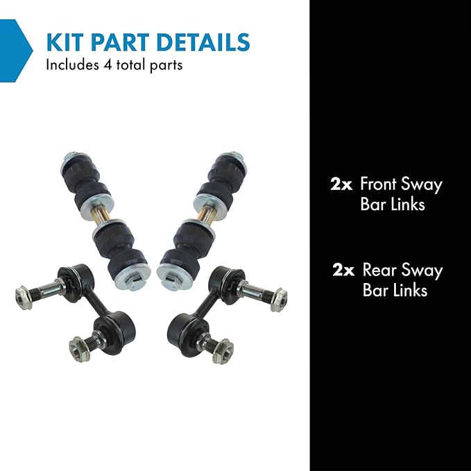 TRQ Sway Bar Stabilizer Link Set Front & Rear Compatible with 02-05 Sedona