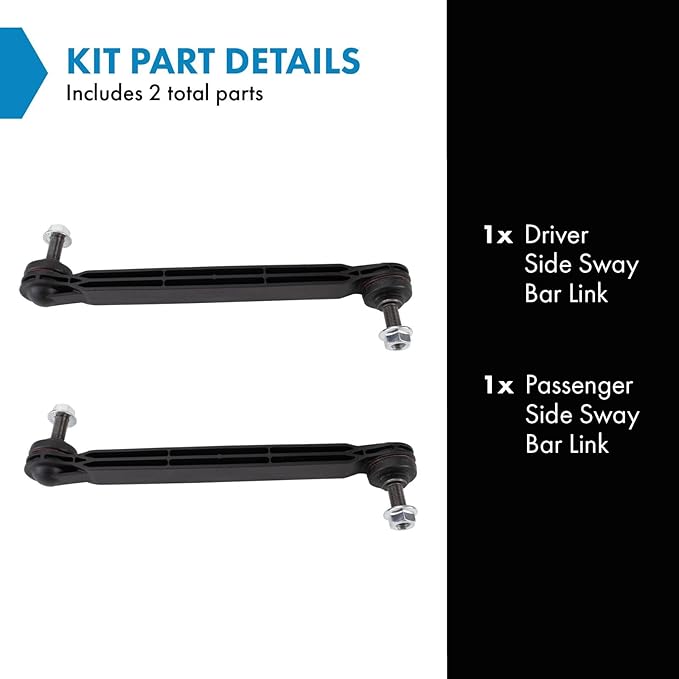 TRQ Front Driver and Passenger Side Sway Bar Link Set 2 Piece Compatible with 16-19 Fiat 500X 15-20 Jeep Renegade 21 Renegade 19-23 Compass 17-18 Compass Mexico Built Models 1st VIN Digit 3
