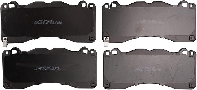 TRQ Front Ceramic Brake Pad Set Includes Contact Point Grease and Hardware Compatible with 21-22 Ford Mustang GT 6 Piston Brembo Calipers 21-22 Mustang Mach 1 6 Piston Brembo Calipers