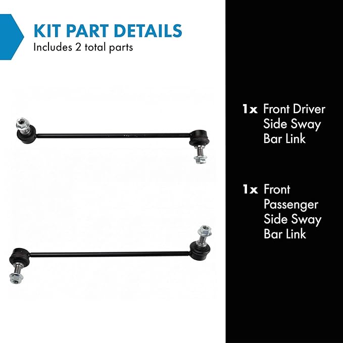 TRQ Front Driver and Passenger Side Sway Bar Link Set 2 Piece Compatible with 2011-2017 BMW X3 2015-2016 X4 2017-2018 X4 xDrive28i