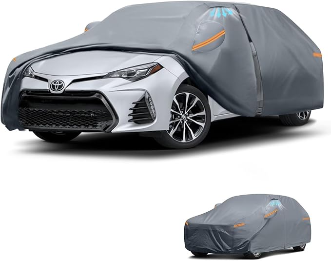 Waterproof Toyota Corolla(2018-2026) Car Cover with Breathable Vents, [2026 Upgrade] Premium Covers with Cotton Liner and Zipper Door, Sun Rain Snow Dust Uv Protection.(Gift with Towel)