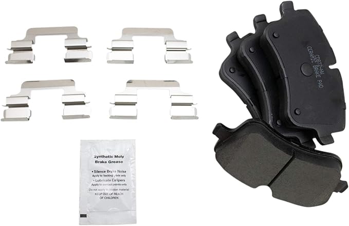 TRQ Front Ceramic Brake Pad Set Compatible with 2001-05 Mercedes Benz C240 2001-02 C320 2002 C230 2004-05 CLK320 2006-07 C280 2007-09 CLK350 2006-08 SLK280 2009-11 SLK300