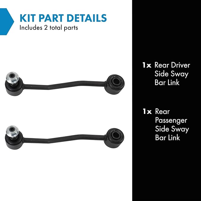 TRQ Rear Driver and Passenger Side Sway Bar Link Set Compatible with 93-10 Ford Ranger Rear Wheel Drive 11 Ranger Rear Wheel Drive 98-01 Mazda B3000 Rear Wheel Drive 98-01 B2500