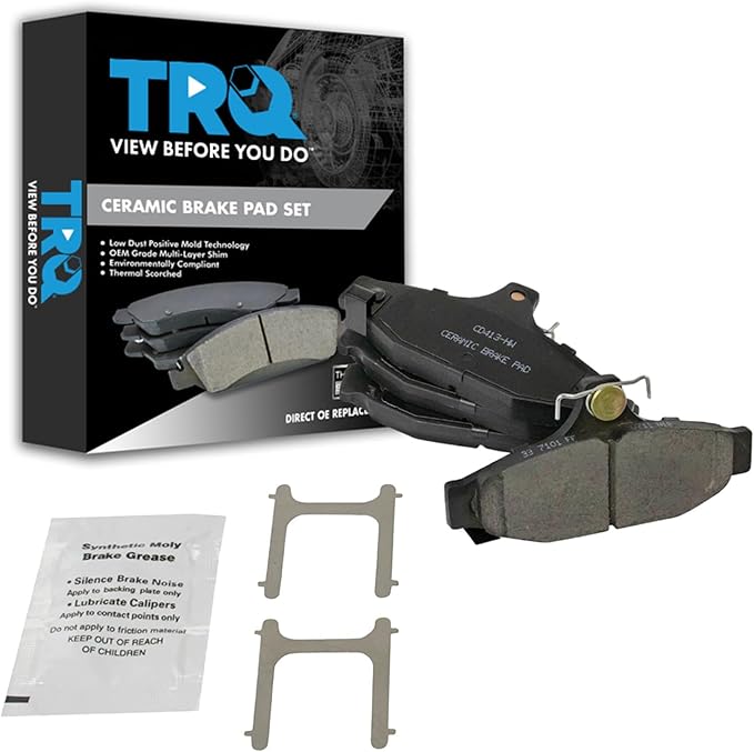 TRQ Rear Brake Pads Ceramic Compatible with 1988-1997 Chevrolet Camaro 1988-1996 Corvette 1988-1997 Pontiac Firebird