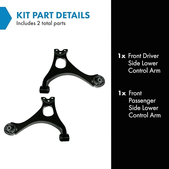 TRQ Control Arm Front Lower Set Driver and Passenger Side 2 Pieces Compatible with 2006-2011 Honda Civic