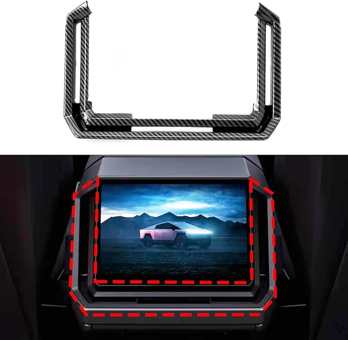 Barong for Tesla Cybertruck Accessoriess Interior Stickers Car Rear Row AC Vent Air Outlet Cover Trim Frame Decal Carbon Fiber Pattern