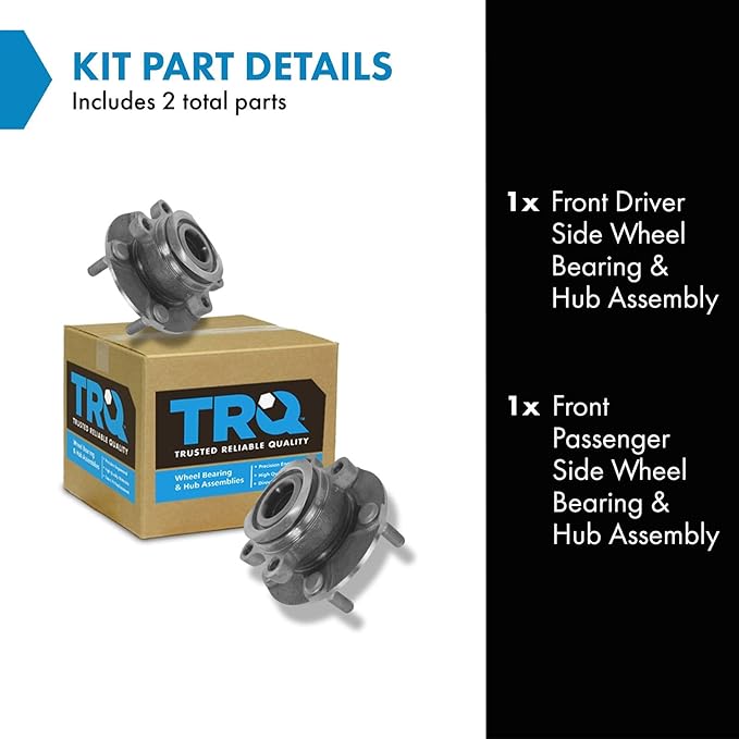 TRQ Front Left and Right Wheel Bearing and Hub Assembly Set 2 Piece Compatible with 2008-2013 Nissan Rogue 2014-2015 Rogue Select 2007-2012 Sentra SE-R 2007-2012 Sentra SE-R Spec V