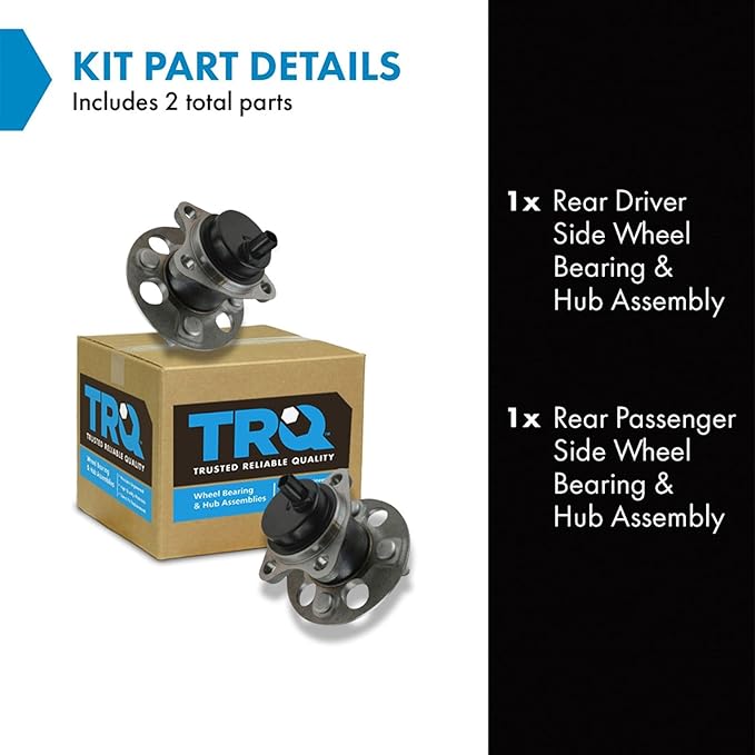 TRQ Rear Left and Right Wheel Bearing and Hub Assembly Set 2 Piece Compatible with 12-19 Toyota Prius C 08-11 Yaris 2007 Yaris ABS 12-14 Yaris Japan Built Models 1st VIN Digit J 2013 Scion iQ EV