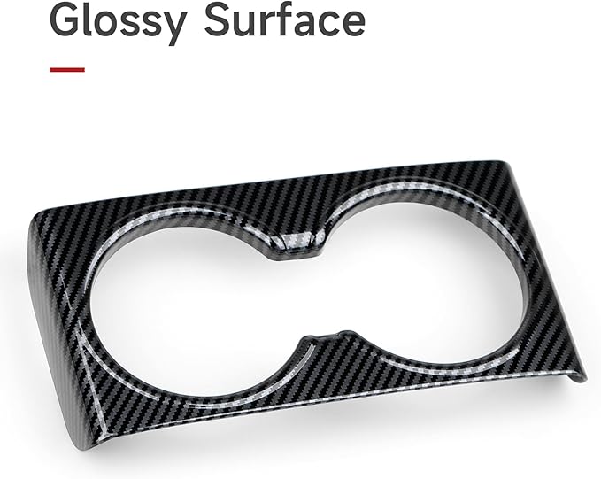 Car Rear Cup Holder Frame Cover Trim Carbon Color ABS Decal Sticker for Tesla Model 3 Highland 2024 2025 2026 Interior Accessories