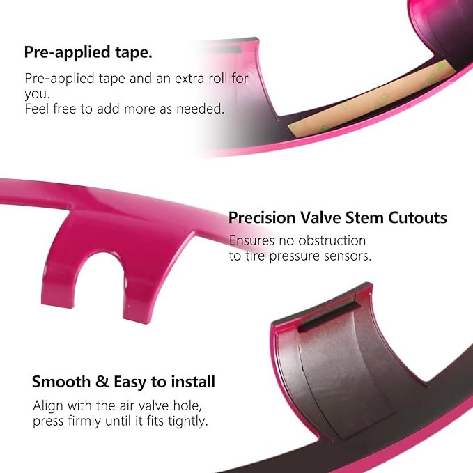 Wheel Rim Protect for Tesla Model Y 21" (2020-2024), Easy-Install Hubcaps Induction Wheel Cover, Scratch-Resistant Car Tire Trim Rings, Stylish Giftable, Brilliant Magenta 4Pcs Model Y Accessories