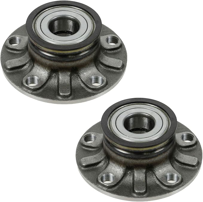 TRQ Rear Left and Right Wheel Bearing and Hub Assembly Set 2 Piece Compatible with 06-13 Audi A3 18-20 A3 16-18 A3 Sportback e-tron 15-19 Volkswagen e-Golf 16-21 Golf 15-21 GTI