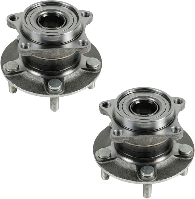 TRQ Rear Left and Right Wheel Bearing and Hub Assembly Set 2 Piece Compatible with 2007-2012 Mazda CX-7 All Wheel Drive