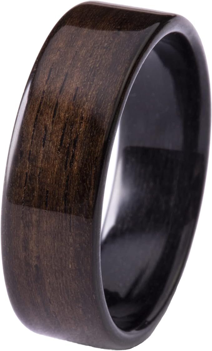 CNICK Tesla Key Ring Accessories: Handmade Wooden Ring for Model 3/Y/X/S to Replace Card or Fob (7, Black Ebony)